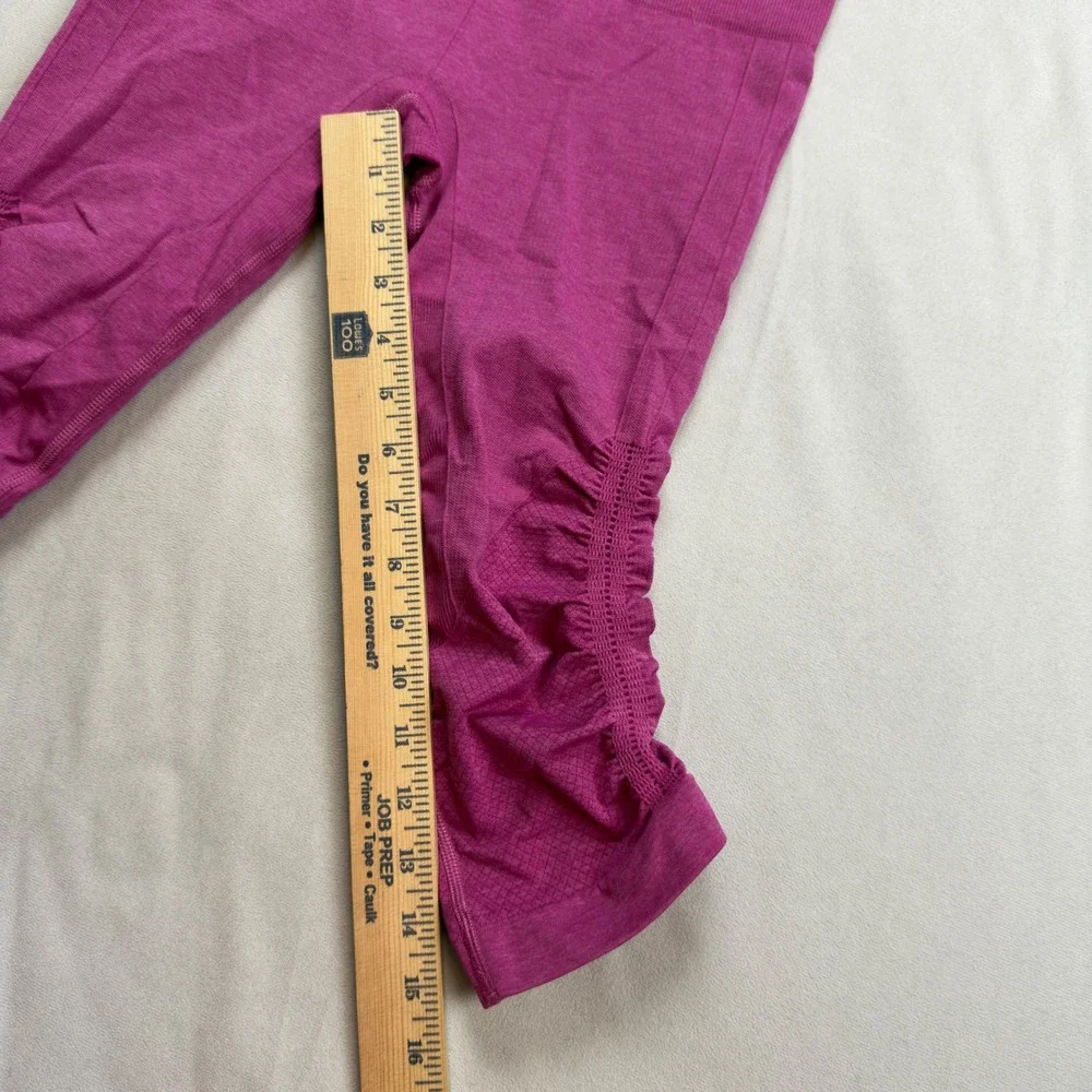 Lululemon In The Flow Crop Leggings Pink Size 4 Athletic Ruched‎